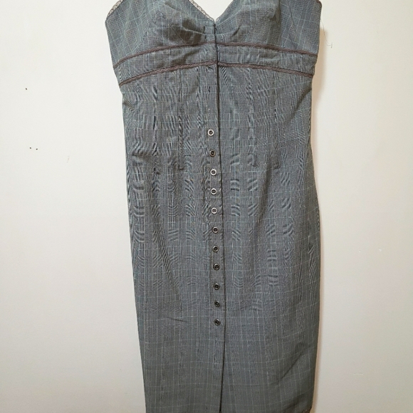 Dex Tweed Retro Dress Zipper Back Hooks Lace Adjustable Strap Knee High Spandex - Picture 3 of 9